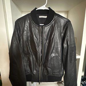 Vince, women's leather bomber jacket